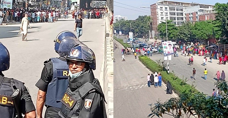 মিরপুরে শ্রমিক-পুলিশ সংঘর্ষ, পরিস্থিতি থমথমে
