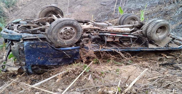 সাজেকে শ্রমিকবাহী ডাম্পট্রাক খাদে পড়ে ৬ নিহত