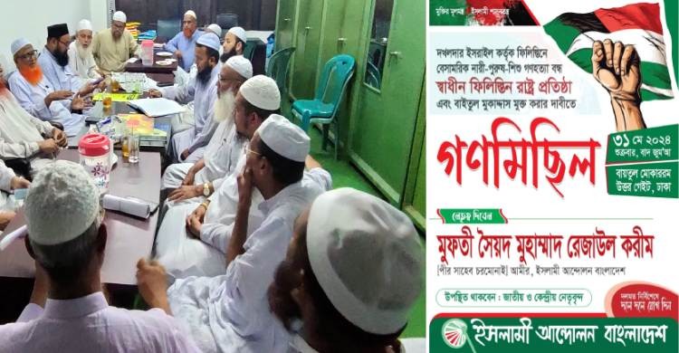 ইসরাইলের বিরুদ্ধে মুসলিম দেশগুলোকে এগিয়ে আসতে হবে: ইসলামী আন্দোলন