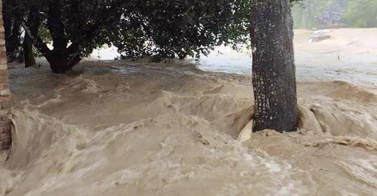 শেরপুরে টানা বৃষ্টি ও পাহাড়ি ঢলে শতাধিক গ্রাম প্লাবিত