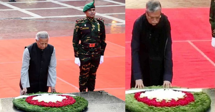 শহীদ বুদ্ধিজীবী স্মৃতিসৌধে রাষ্ট্রপতি-প্রধান উপদেষ্টার শ্রদ্ধা