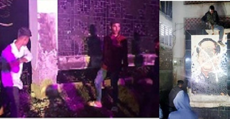 হবিগঞ্জে শেখ মুজিবুর রহমানের ম্যুরাল ভাঙচুর