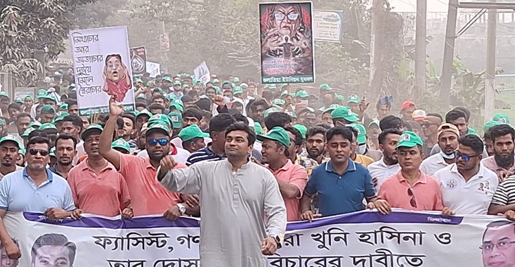 গণহত্যার বিচারের দাবীতে কেরানীগঞ্জ মডেল উপজেলা বিএনপির বিক্ষোভ মিছিল