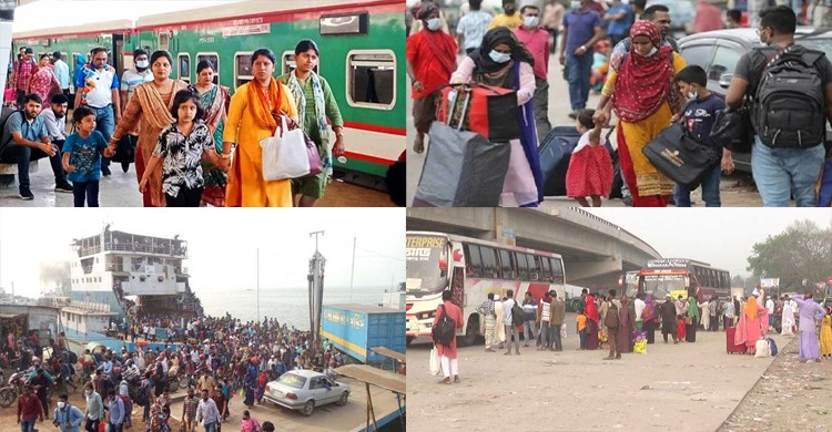 ঈদের ছুটি শেষে রাজধানীতে ফিরছে মানুষ