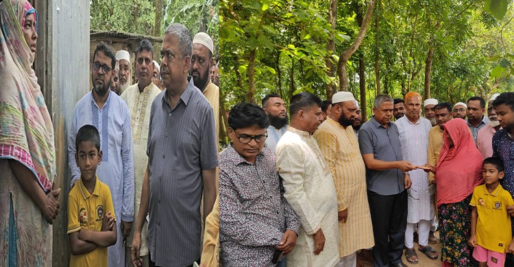 শ্রীপুরে ডাকাতের হামলায় নিহত  সিএনজি চালকের পরিবারের পাশে বিএনপি