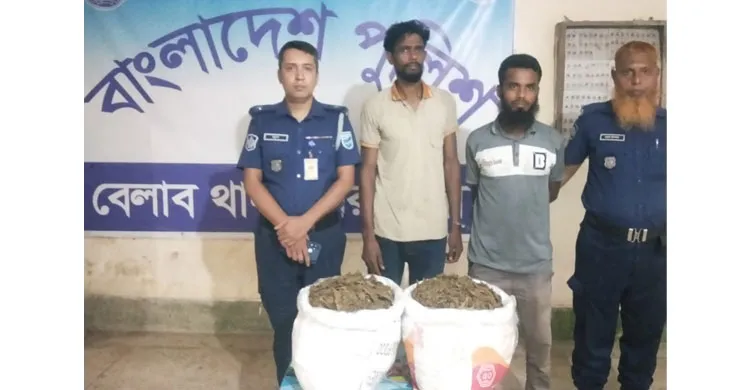 নরসিংদীতে ১০ কেজি গাঁজা উদ্ধার, গ্রেফতার ২