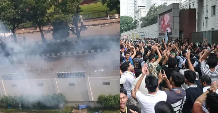পুলিশ ও সেনাবাহিনীর সঙ্গে পাল্টাপাল্টি ধাওয়া, সাউন্ড গ্রেনেড নিক্ষেপ
