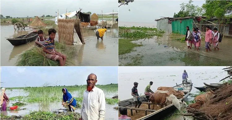 রাজশাহীতে বিপৎসীমার কাছাকাছি পদ্মার পানি, প্লাবিত চরাঞ্চল