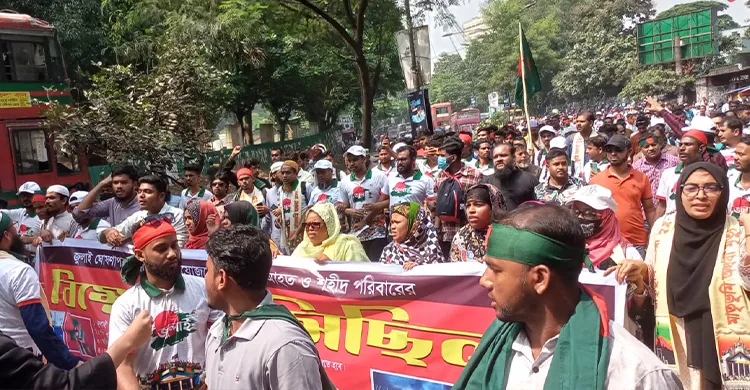 রাজধানীতে ‘জুলাই শহীদ ও যোদ্ধাদের’ স্বীকৃতির দাবিতে বিক্ষোভ মিছিল, দাবি করছেন আজীবন ভাতা