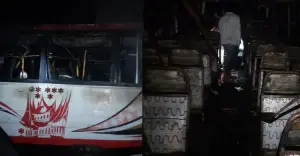ধামরাইয়ে পার্কিং করা যাত্রীবাহী বাসে রহস্যজনক আগুন