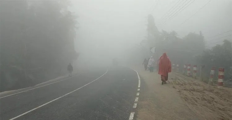 কুড়িগ্রামে ঘন কুয়াশা ও কনকনে ঠান্ডায় জনজীবন অচল