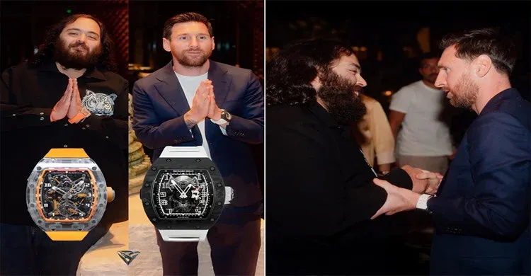 মেসিকে ১৫ কোটি টাকার ঘড়ি উপহার দিলেন অনন্ত আম্বানি