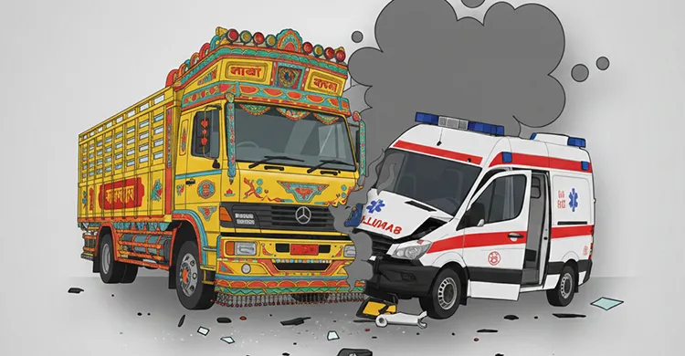 ট্রাক–অ্যাম্বুলেন্সের মুখোমুখি সংঘর্ষে নিহত ৩