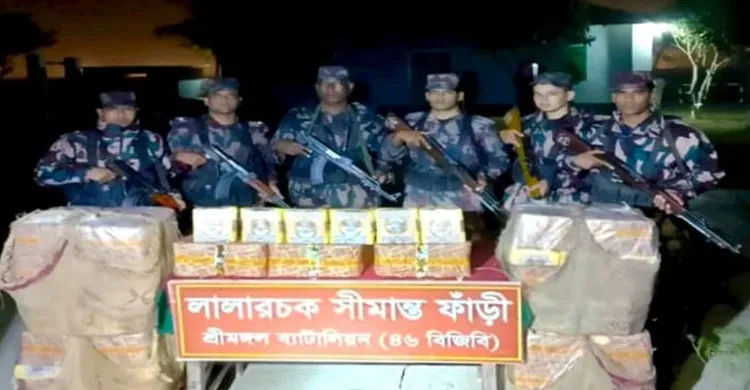 কুলাউড়ায় বিজিবির অভিযানে বিপুল পরিমাণ নাসির বিড়ি আটক