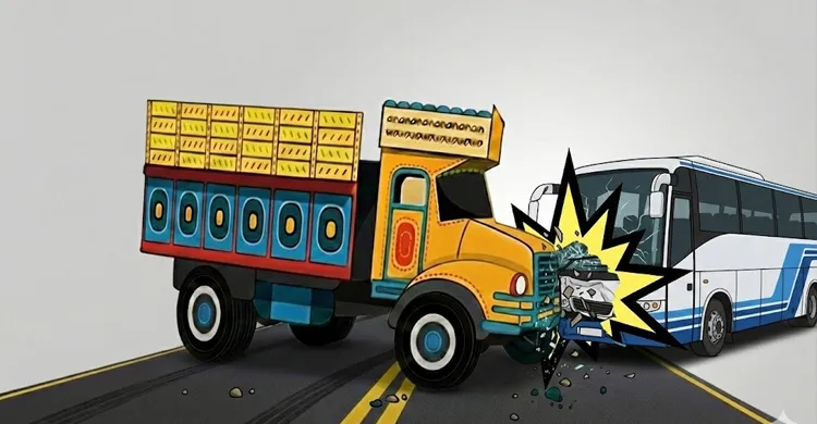 মহাসড়কে বাস-ট্রাকের মুখোমুখি সংঘর্ষ, নিহত ২