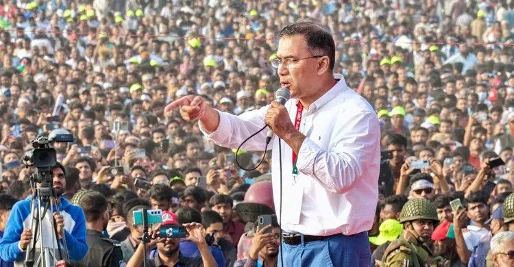 ধানের শীষে ভোট দিয়ে স্বৈরাচারের বিরুদ্ধে দাঁড়ানোর আহ্বান তারেক রহমানের