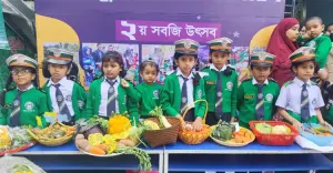 ক্ষুদে শিক্ষার্থীদের হাতে দেশজ সবজি, আনন্দের হাট: চাঁদপুরে উদ্ভাবনী উৎসব