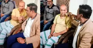 পরাজিতের বাড়িতে বিজয়ী প্রার্থী করালেন মিষ্টি মুখ
