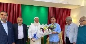 জামায়াত আমির শফিকুর রহমানের বাসায় তারেক রহমানের সৌজন্য সাক্ষাৎ