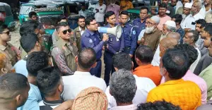 টাঙ্গাইলে পুলিশের চাঁদাবাজি-সন্ত্রাস ও মাদকবিরোধী বিশেষ মহড়া