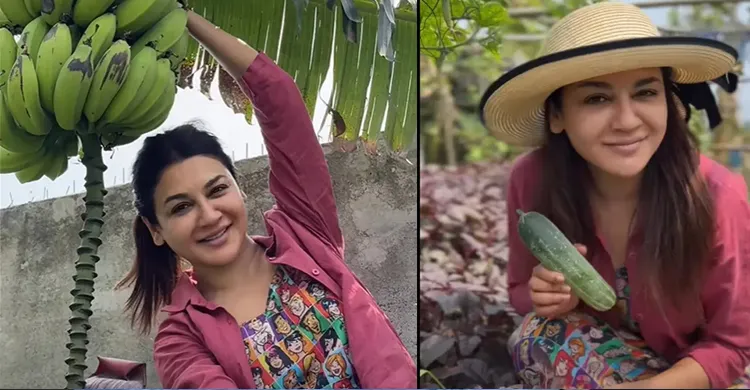 নিজের বাগানে কৃষক লুকে জয়া আহসান, সবজি-ফল সংগ্রহের ভিডিও ভাইরাল