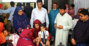 রাজশাহীতে ৪৩৮ কেন্দ্রে হাম-রুবেলা টিকাদান ক্যাম্পেইন শুরু, লক্ষ্য ৫৪ হাজারের বেশি শিশু