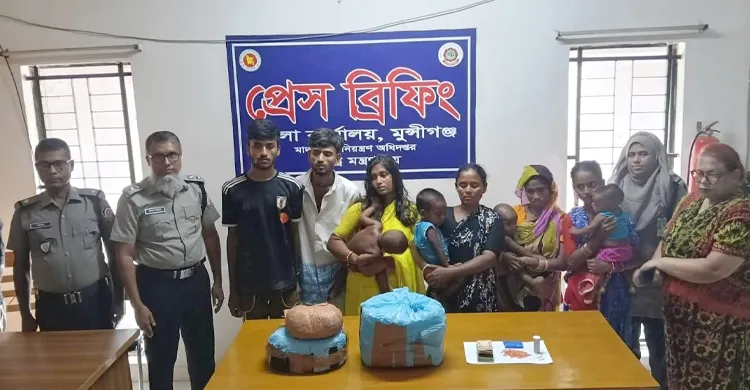 মুন্সীগঞ্জে মাদকবিরোধী অভিযানে নারীসহ আটক ৬