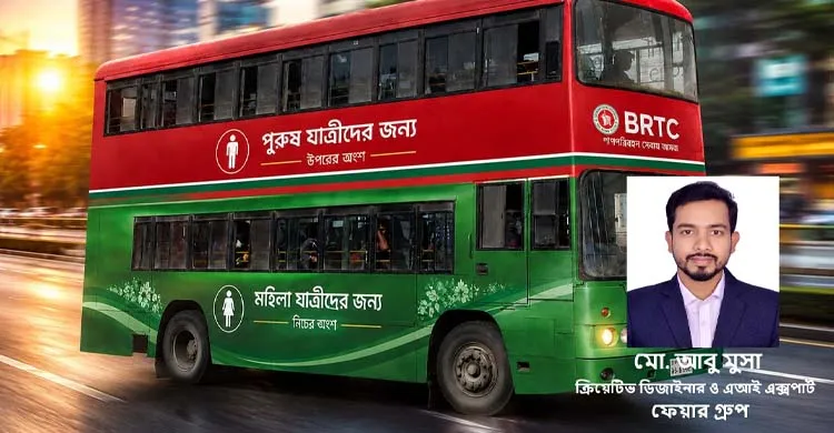 দোতলা বিআরটিসি বাসে নারী-পুরুষের পৃথক সেকশন: নিরাপদ ও প্রযুক্তিনির্ভর গণপরিবহনের একটি সম্ভাব্য মডেল