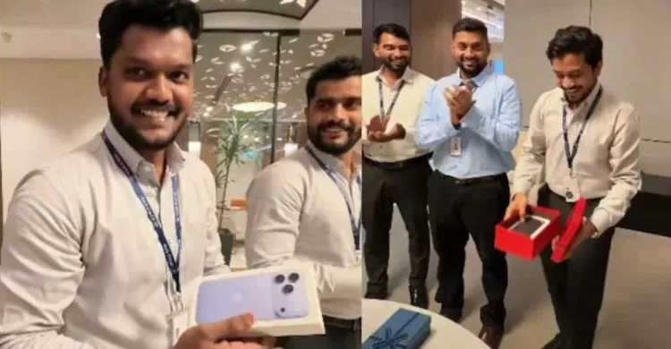 কর্মীদের চমকে দিয়ে নতুন আইফোন উপহার বসের